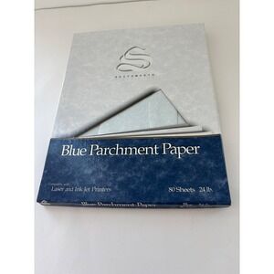 Southworth Blue Parchment Paper Opened 51 Sheets‎ & 1 Envelopes 24 
lb P964C